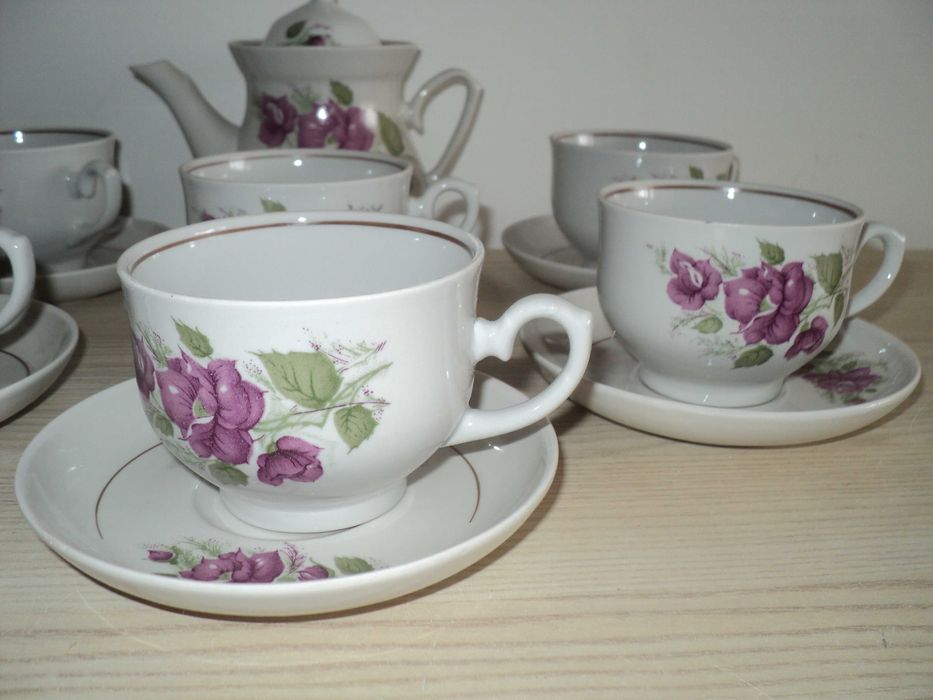 Nowy serwis kawowy 6 szt. dzbanek i cukiernica