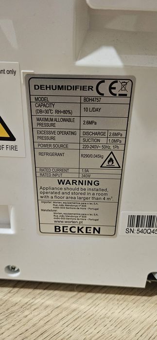Desumidificador Becken