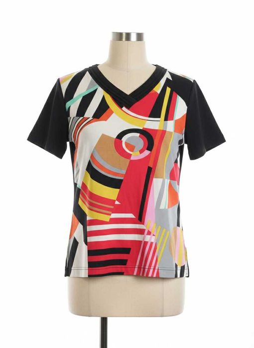 Bluzka vintage w geometryczne wzory