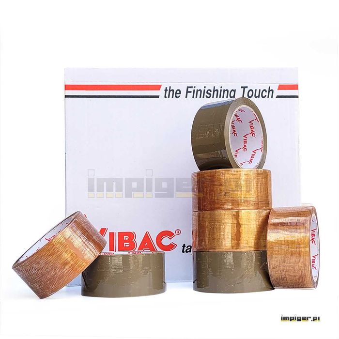 36x MOCNA Taśma klejąca pakowa 48mm 60m VIBAC klej KAUCZUK Solvent