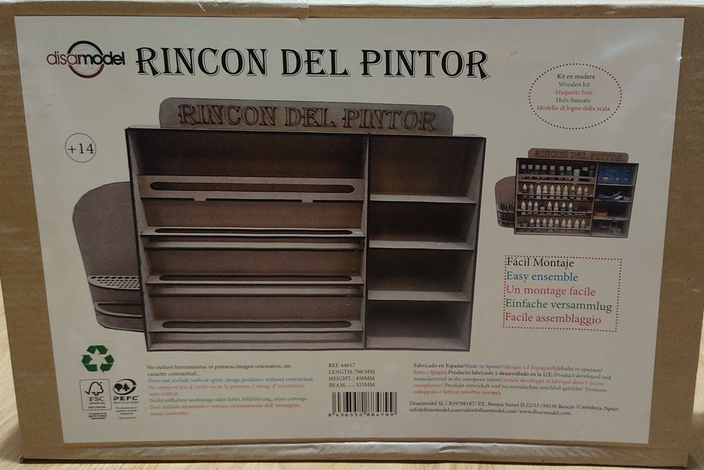 Bancada de modelismo, porta tintas e materiais