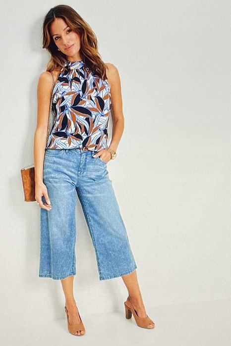 Jeans 3/4 Bootcut stretch Bawełna letnie Rozmiar 40