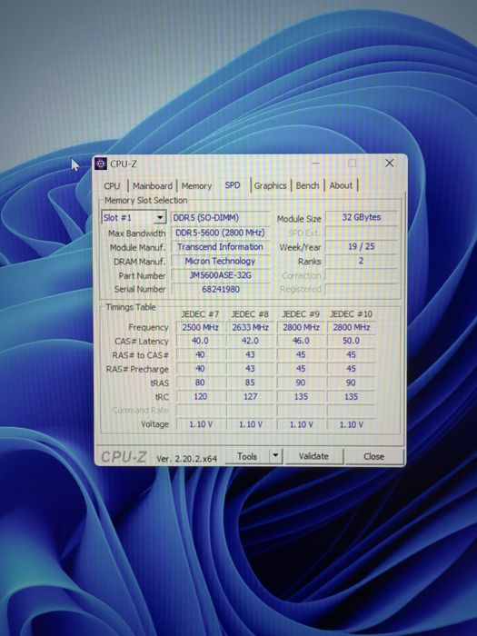 Оперативна пам'ять Transcend DDR5 64GB (2x32GB) 5600MHz