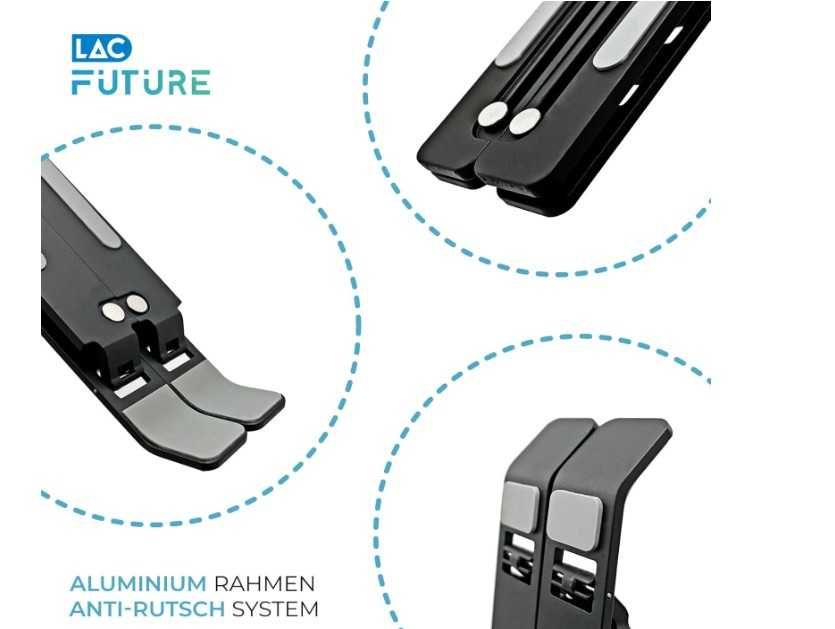 Stojak uchwyt na tablet laptop z aluminium, regulacja, 10-17 cali