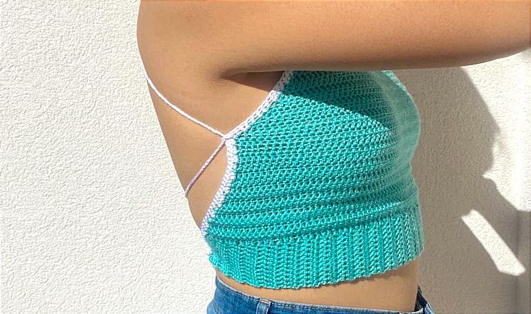 Top ajustável em crochet