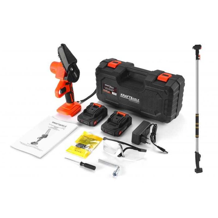 KRAFT&DELE Piła Pilarka Łańcuchowa 4" 2x2ah 21v + Wysięgnik KD10642