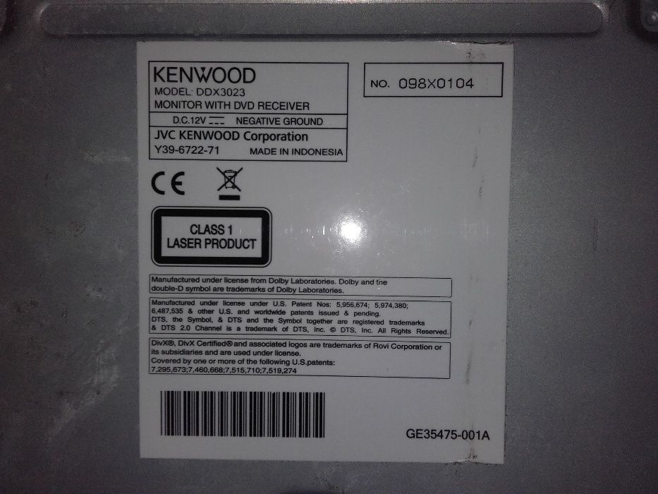 Odtwarzacz multimedialny, samochodowy Kenwood DDX3023, 15,5cm (6,1''),