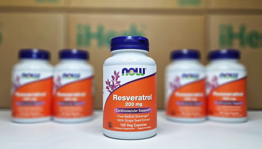 Натуральний ресвератрол NOW Foods Resveratrol, 200 мг, 60 та 120 шт