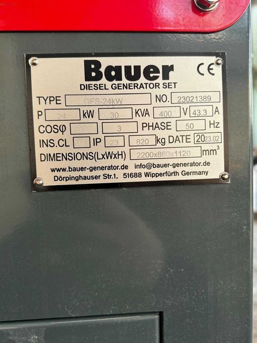 Новий! Генератор дизельний BAUER GFS-24 30 KVA