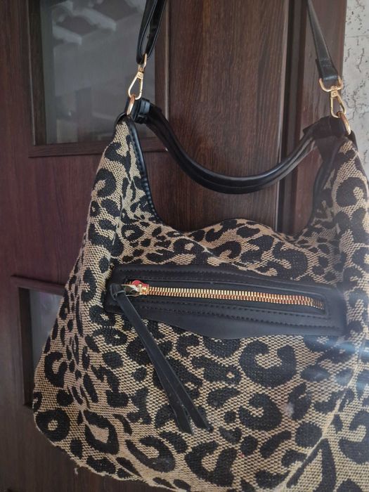 Torebka  duża shopper  panterka