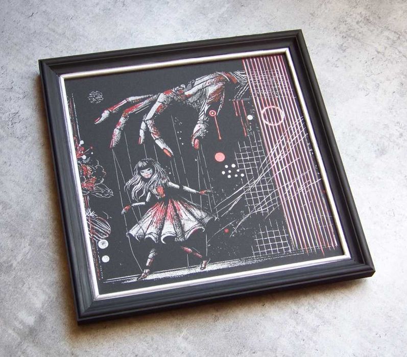 Obraz ręcznie rzeźbiony w blasze... Grawerka + Rama 46 x46