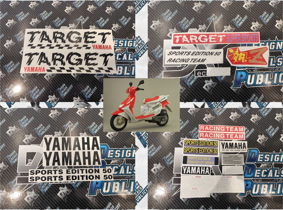 Conjunto de autocolantes para Yamaha Target, versão preta ou branca