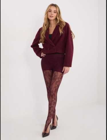#Spodnie Damskie Legginsy na Palec-Burgund