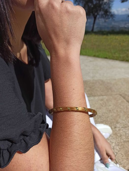 Pulseira Escrava em Capim Dourado do Brasil - Ouro vegetal