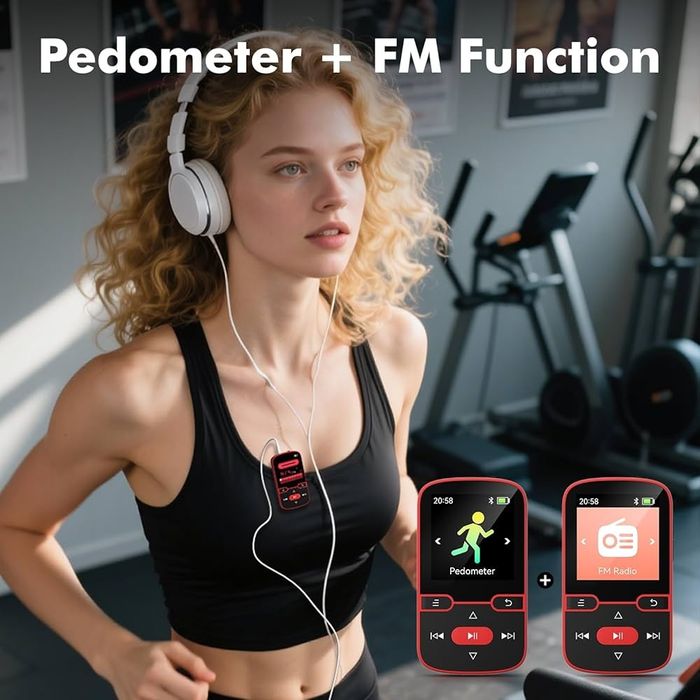 64 ГБ Bluetooth 5.3 MP3-плеер с зажимом, MP3-плеер - диктофон