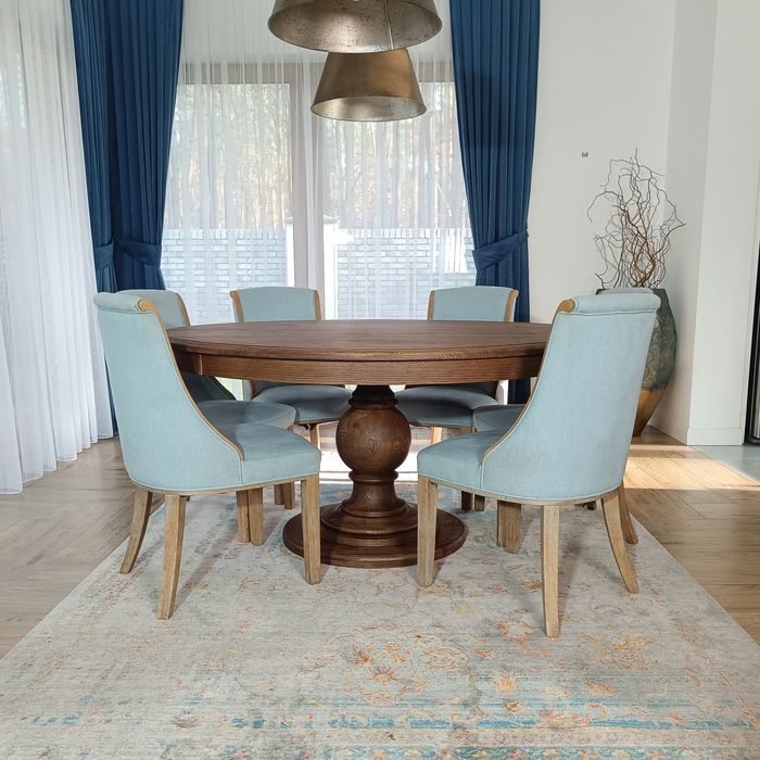 Okrągły stół dębowy model Senator lity dąb