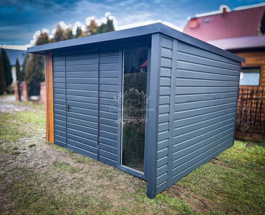 Schowek Domek ogrodowy PREMIUM 3x3m wiata 0,5m Dekor z lameli ID905