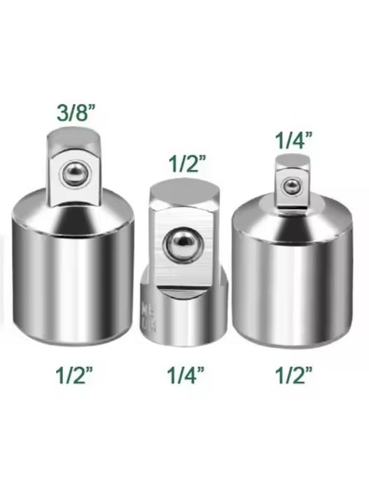 6 Adaptadores 1/4, 3/8, 1/2 - Ler descrição