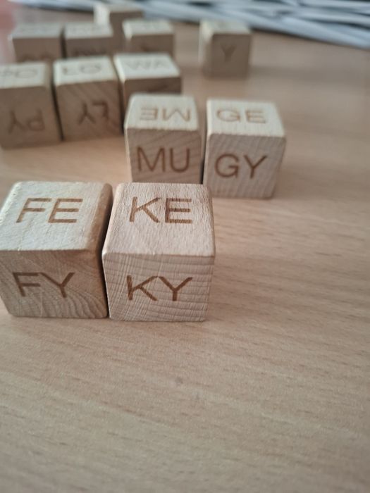 Kostki drewniane sylaby do nauki czytania