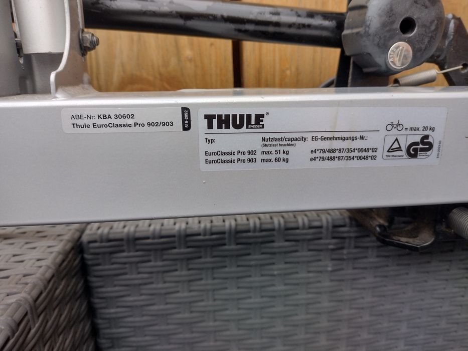 Bagażnik rowerowy Thule Euroclassic  Pro 902/903 na hak