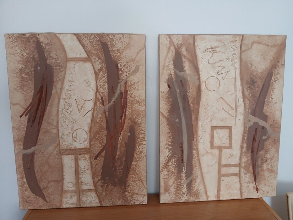 Quadros pintura à mão.