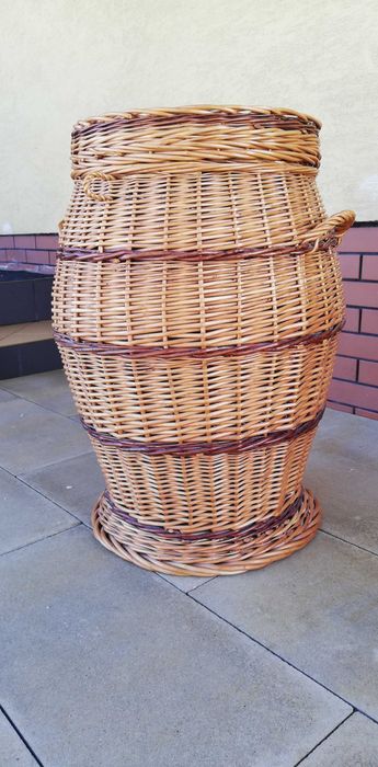 koszyk wiklinowy na bieliznę zabawki rattanowy pranie ubrania pojemnik