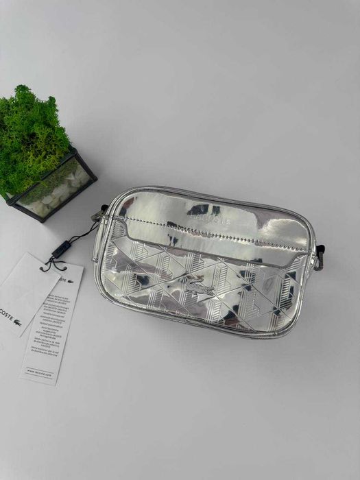 Сумка чоловіча срібна Lacoste The Blend Crossbody Bag Monogram