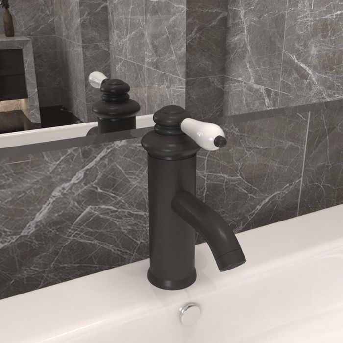 vidaXL Bateria umywalkowa, szara, 130x180 mm