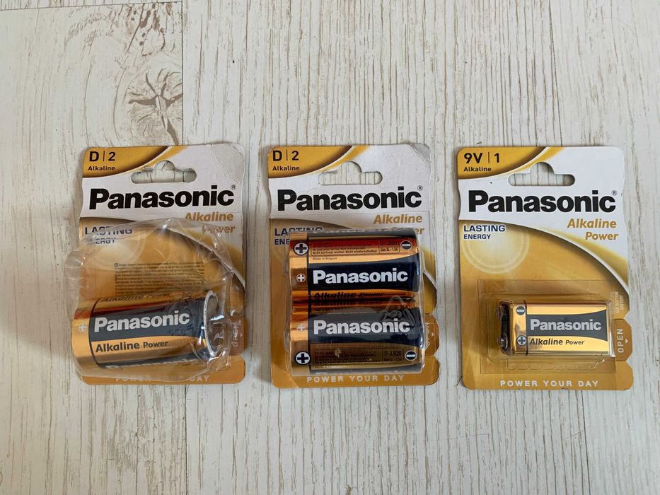 Bateria alkaliczna Panasonic LR20 oraz 9V całość