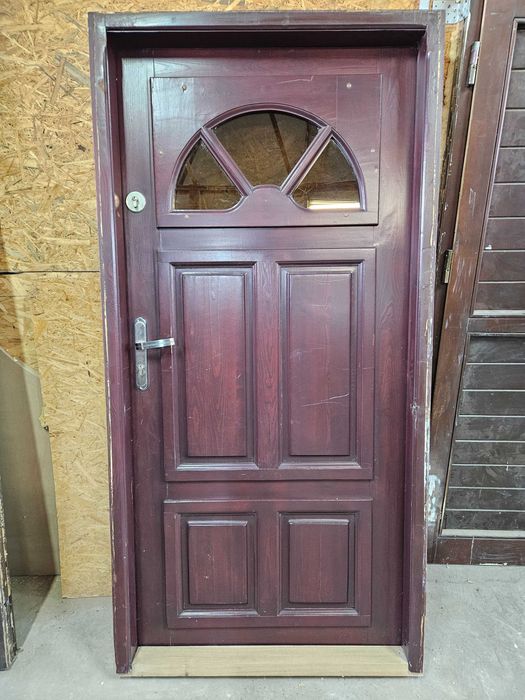 DRZWI Zewnętrzne Drewniane Sosnowe Wejściowe 100x203cm