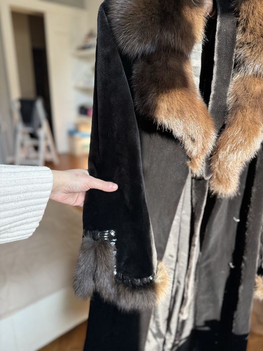 Норкова шуба пальто  норка соболь 115 см