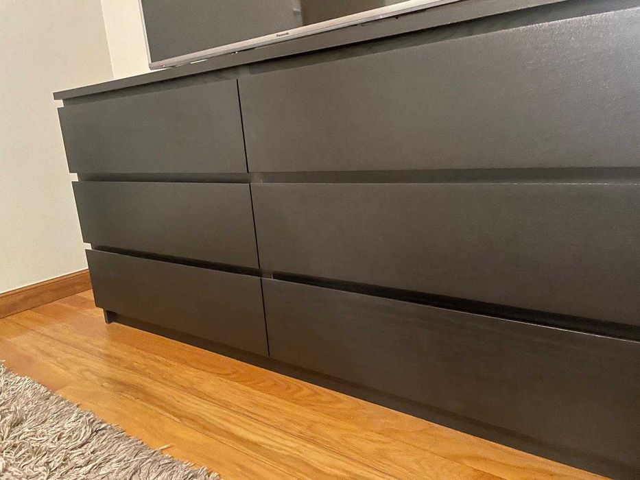 Vendo mobília de quarto Malm Ikea castanho/preto