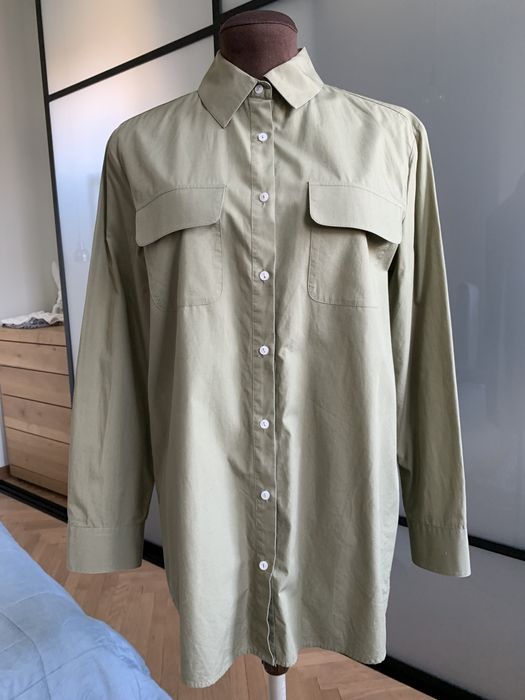 Bawelniana koszula w kolorze khaki marki United Colors of Benetton