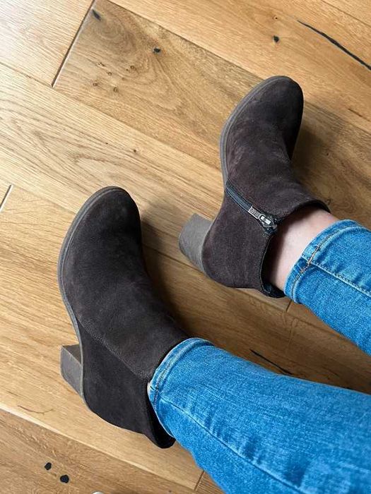 Euro buty brązowe karmelowe botki na obcasie 37
