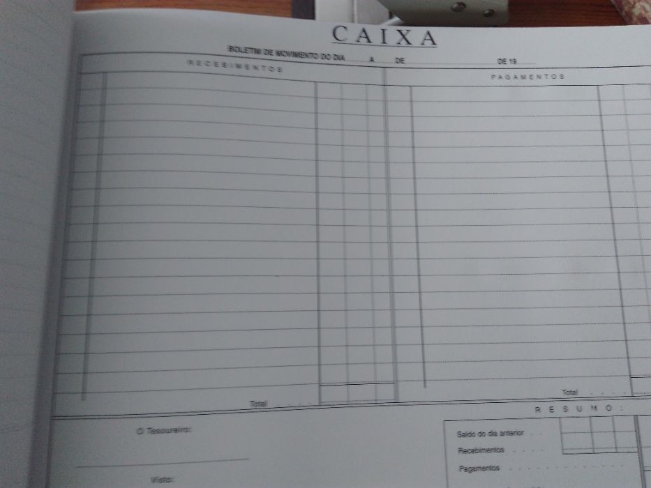 Livro Movimento de Caixa