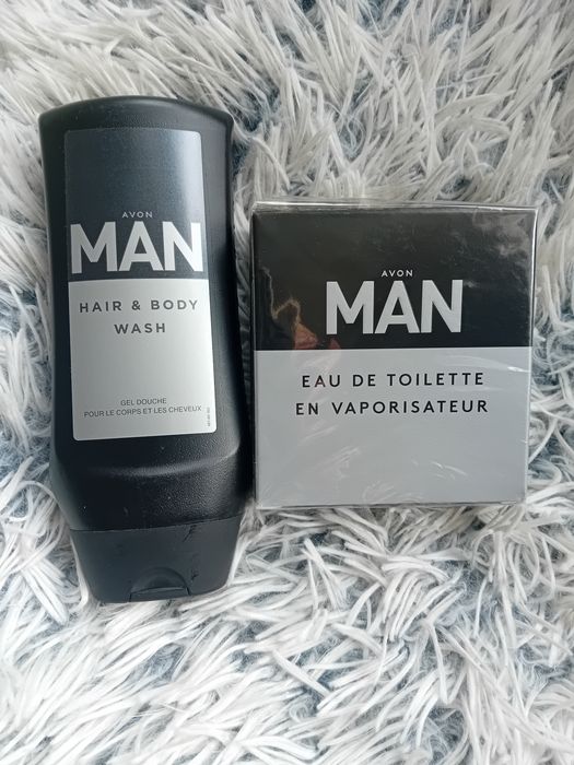 Zestaw 2cz avon MAN perfumy żel do mycia woda toaletowa