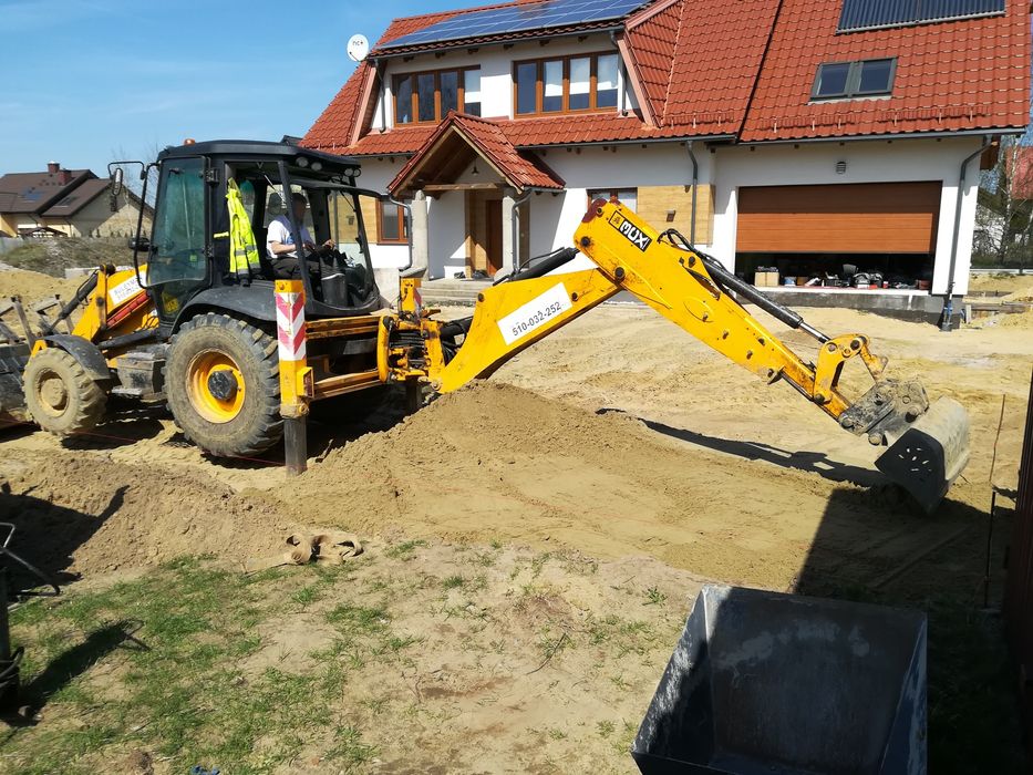 usługi koparkoładowarką, minikoparką
