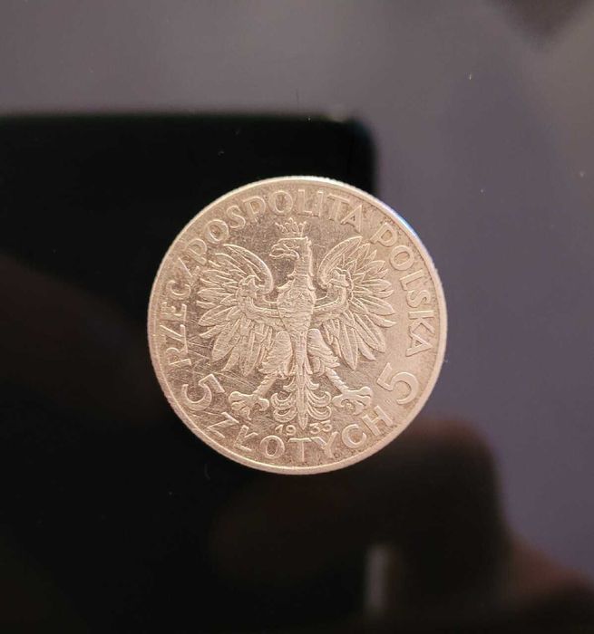 Srebrna moneta 5 zł 1933 głowa kobiety