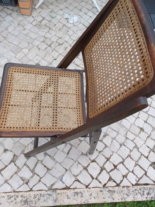 Cadeira Articulada Vintage em Palhinha