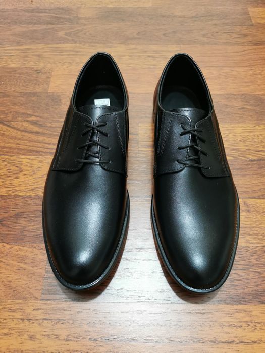 Eleganckie Wizytowe Skórzane Półbuty Męskie M 180 Czarne Tęgie