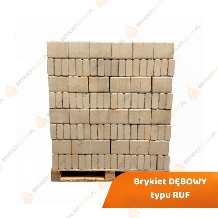 Brykiety drzewne - dębowy DREWNOLAND PREMIUM RUF - Brykiet Bukowy RUF - Brykiety liściaste -  DOSTAWA GRATIS