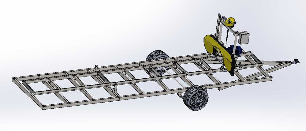 Горизонтальна стрічкова пилорамаLenkerHBS-3P причіп мобільна бензинова