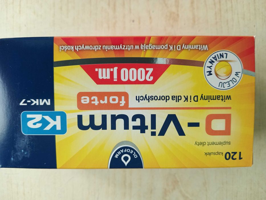 D-Vitum Forte 2000 j.m. K2 MK-7 witaminy D i K 120 kapsułek
