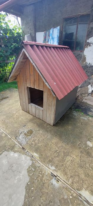 Duża ocieplana buda dla psa 90 x 109 x 129 cm UŻYWANA  - możliwy trans