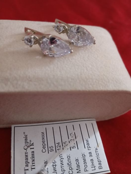Сережки з цирконієм