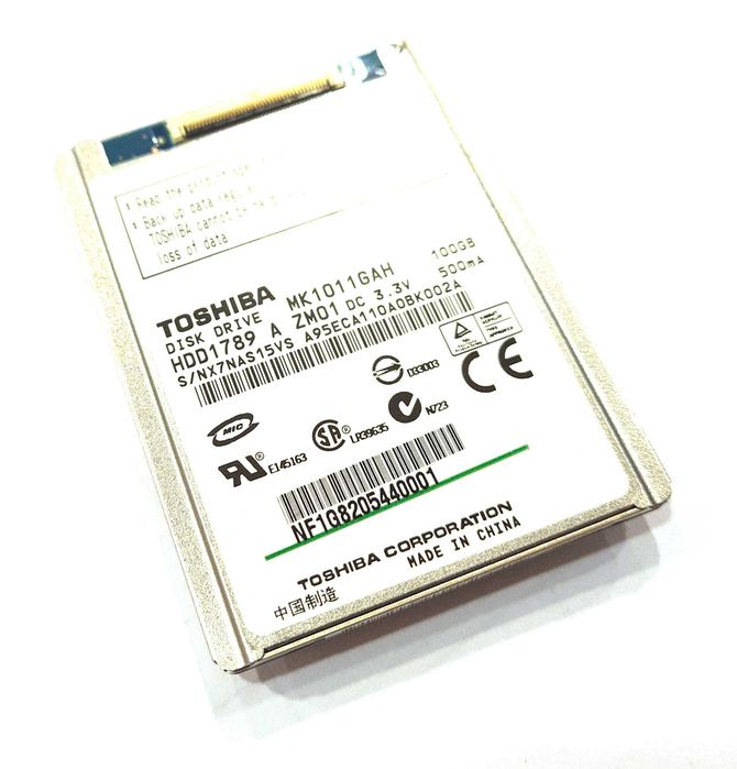 DYSK TWARDY 1.8" ZIF 40pin 100GB Toshiba MK1011GAH
