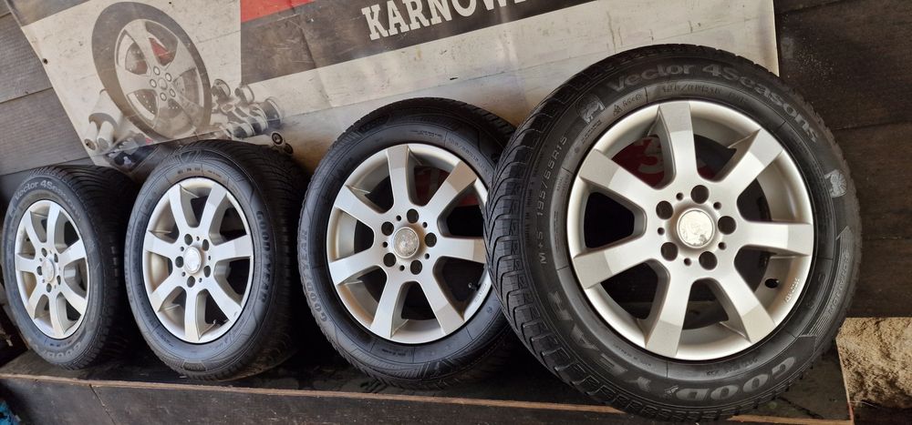 Alufelgi+Opony wielosezonowe 195/65 R15 Vw TIGUAN Passat B5 AUDI A4 B6 5x112 et38