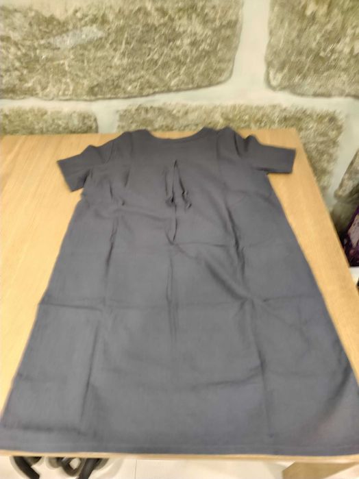 Vestido bata azul marinho