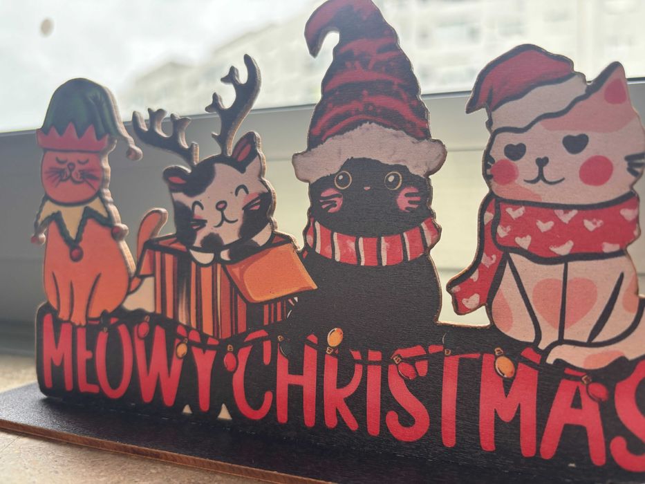 Decoração de Natal – Gatinhos Festivos “Meowy Christmas"