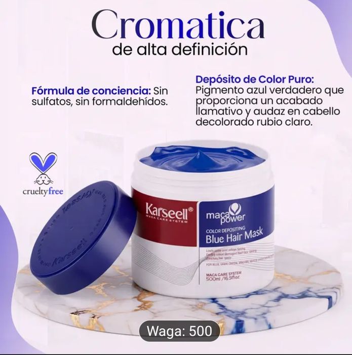 Karseell MACA CARE SYSTEM maska do włosów z niebieskim  pigmentem